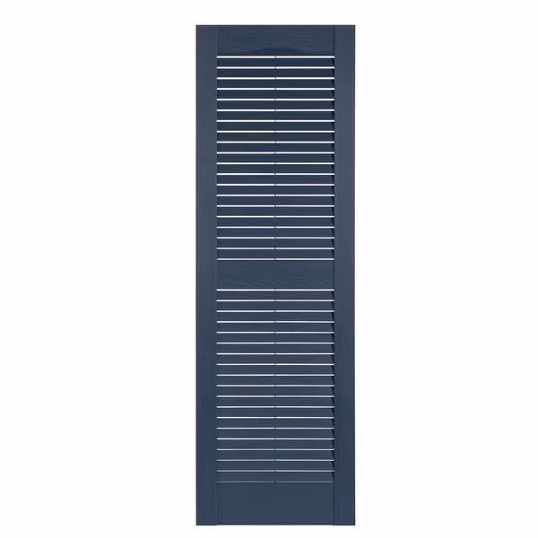15 Inch x 51 Inch Louver Exterior Vinyl Shutter, PR